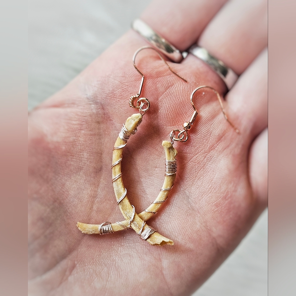 Handcrafted Rib Bone Earrings